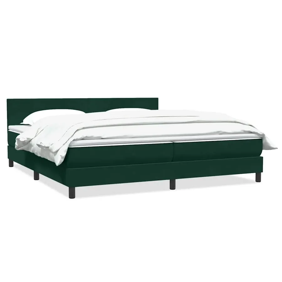 Sommier à lattes de lit et matelas vert foncé 200x220cm velours