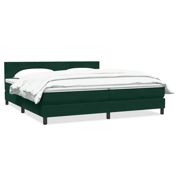 Sommier à lattes de lit et matelas vert foncé 200x220cm velours