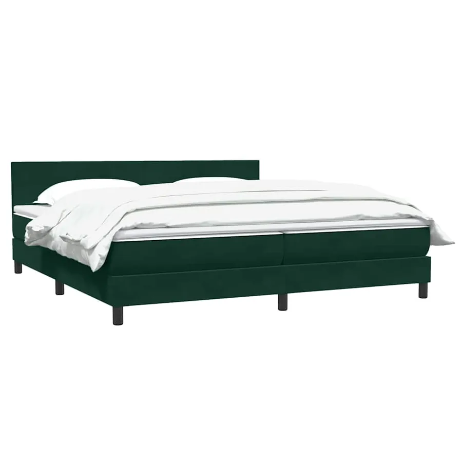 Sommier à lattes de lit et matelas vert foncé 200x220cm velours - 4