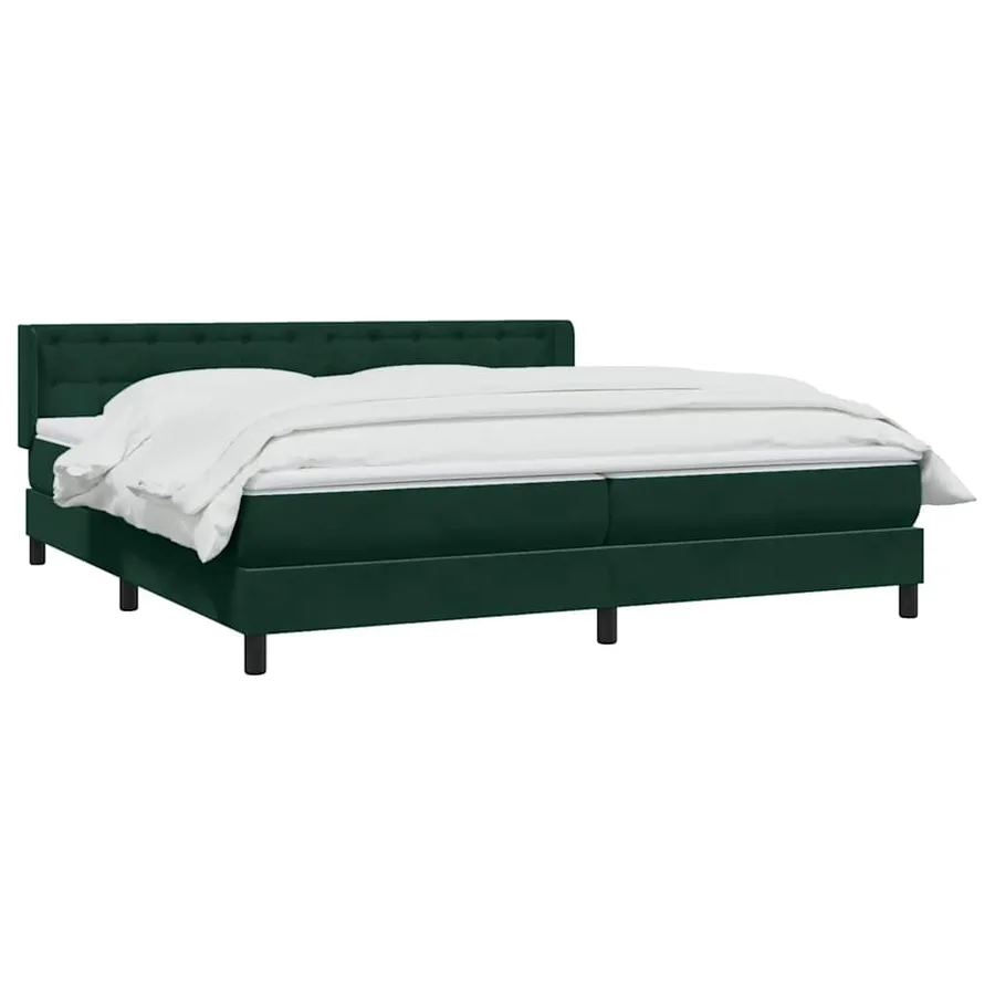 Sommier à lattes de lit et matelas vert foncé 200x220cm velours - 3