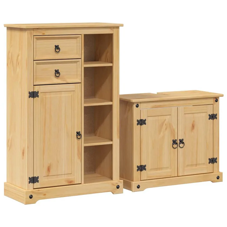 Ensemble de meubles salle de bain 2 pcs Corona bois pin massif - 2