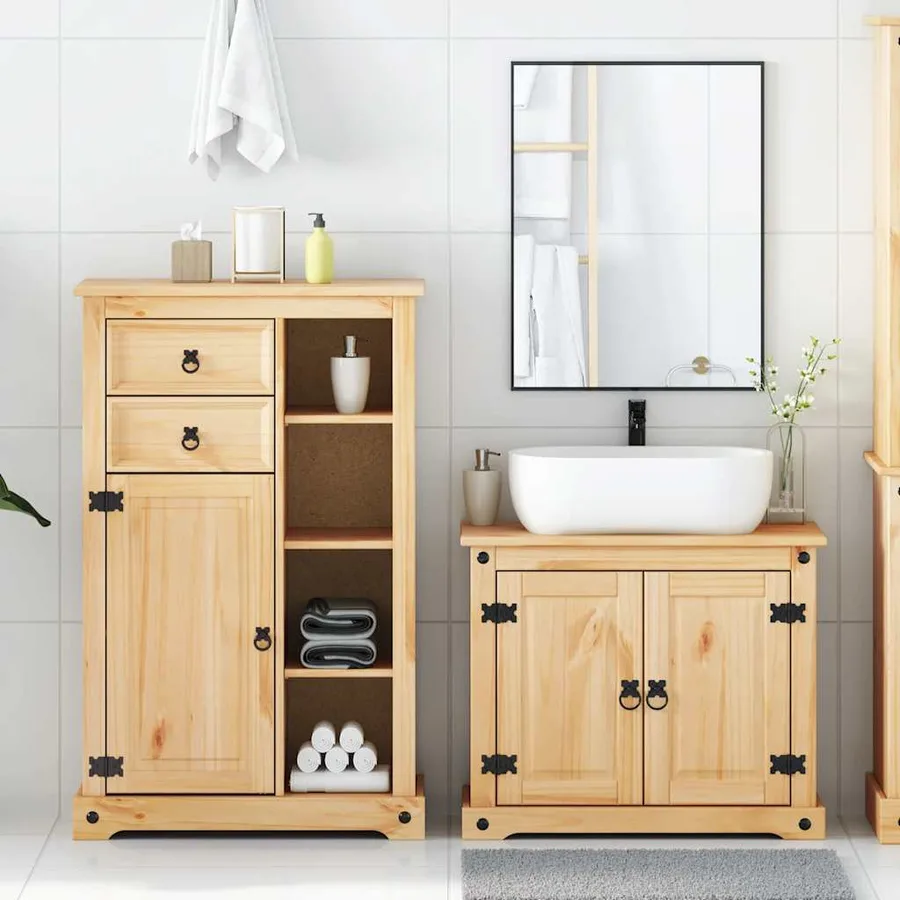 Ensemble de meubles salle de bain 2 pcs Corona bois pin massif - 3