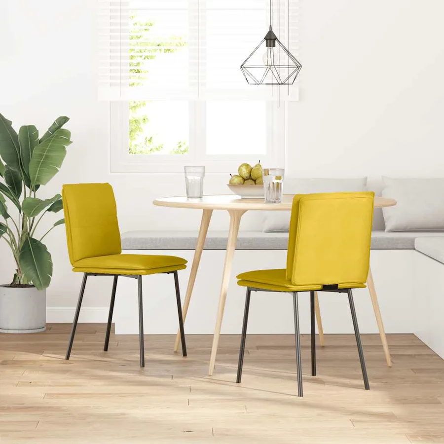 Chaises à manger lot de 2 Jaune Velours - 2