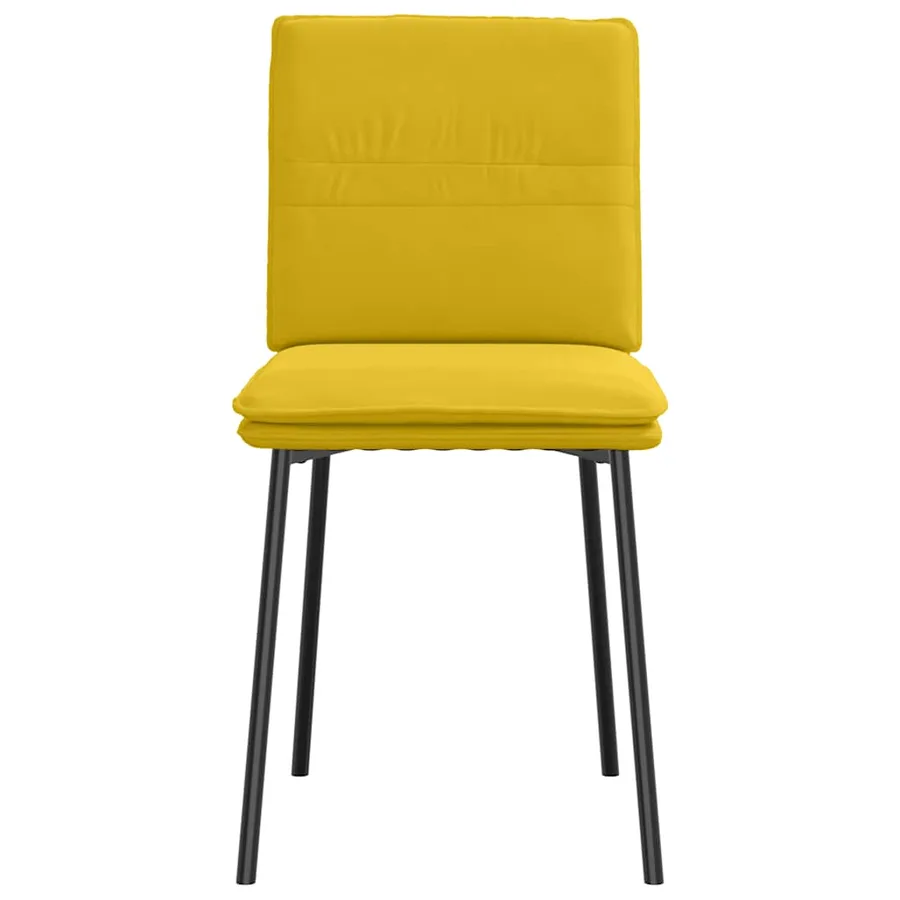 Chaises à manger lot de 2 Jaune Velours - 4