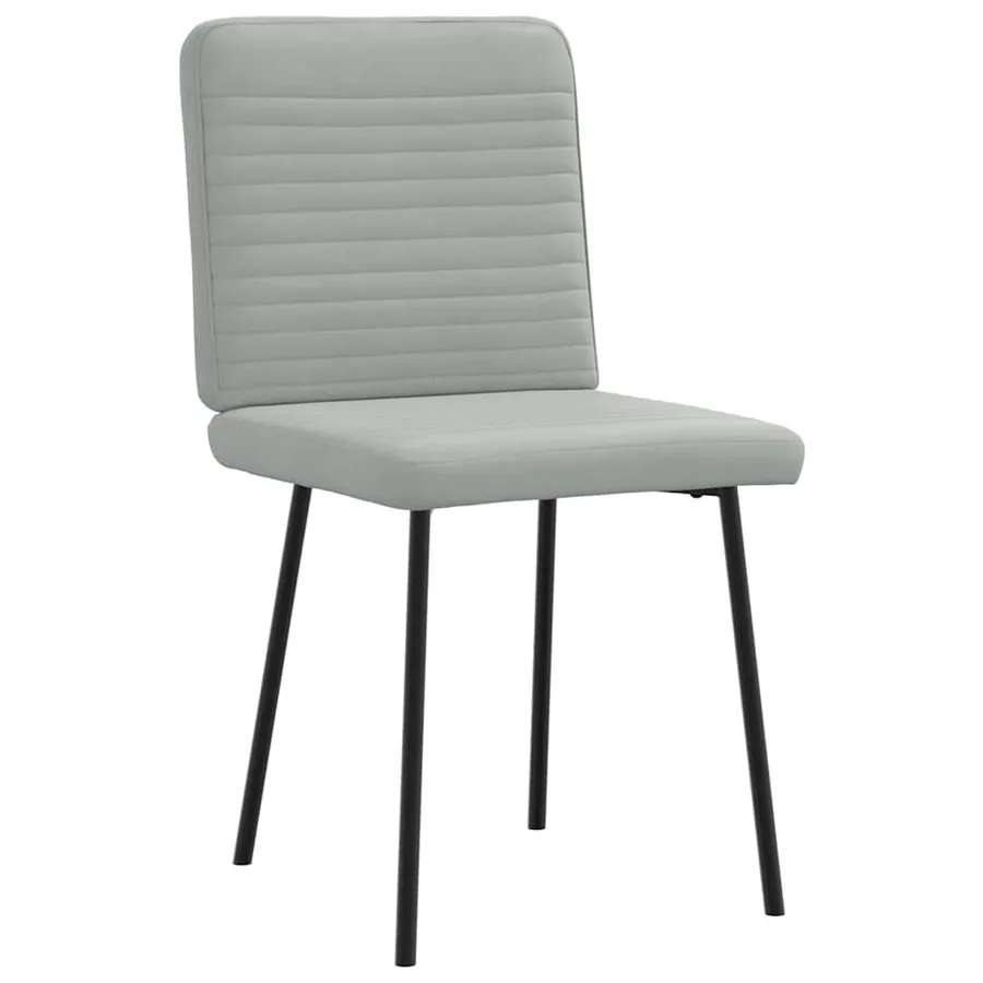 Chaises à manger lot de 4 Gris clair Velours - 3
