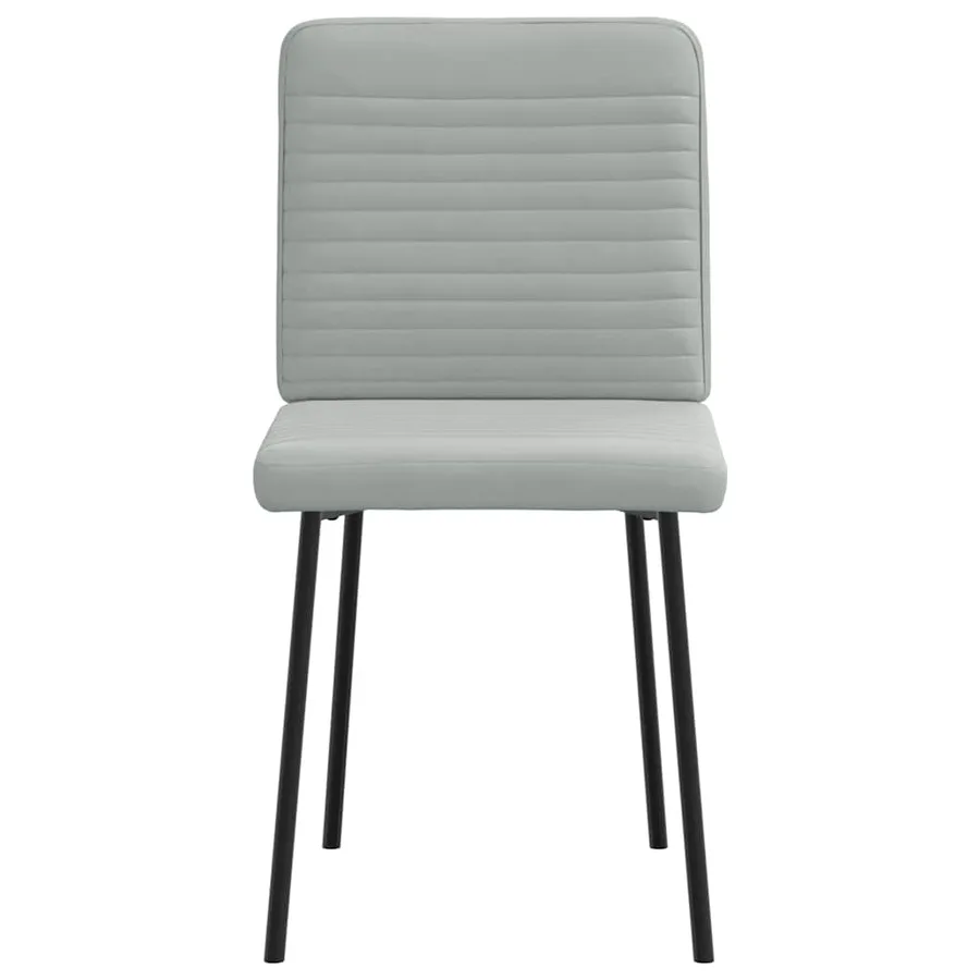 Chaises à manger lot de 4 Gris clair Velours - 4