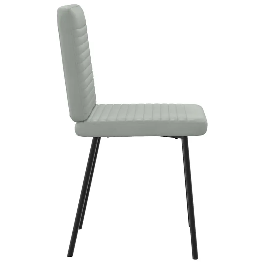 Chaises à manger lot de 4 Gris clair Velours - 5