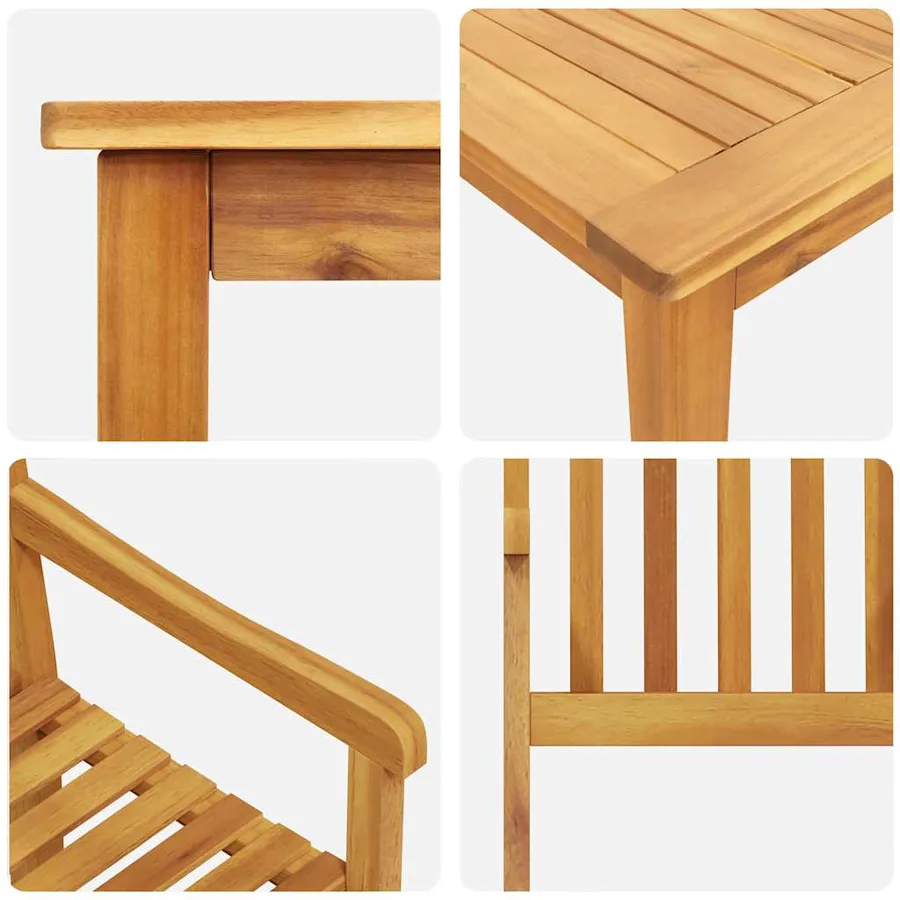 Ensemble de salle à manger pour jardin 7 pcs Marron - 11