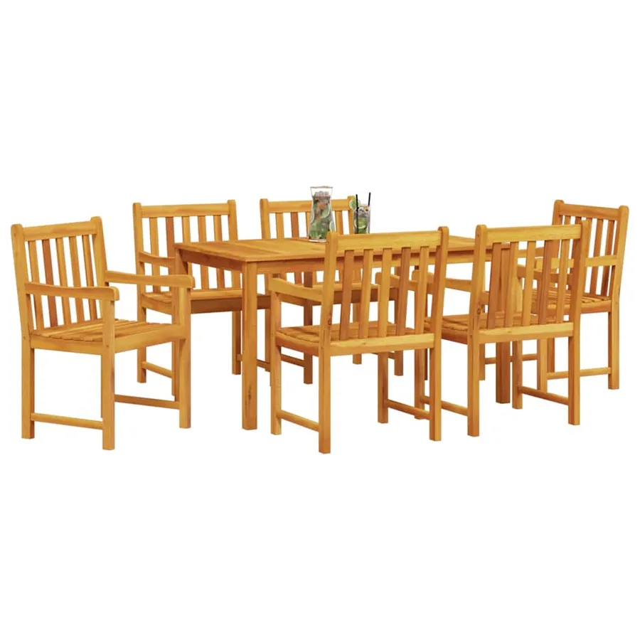 Ensemble de salle à manger pour jardin 7 pcs Marron - 3