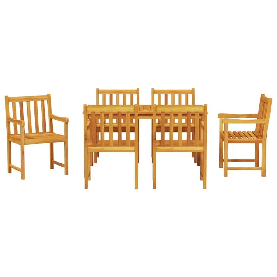 Ensemble de salle à manger pour jardin 7 pcs Marron - 7