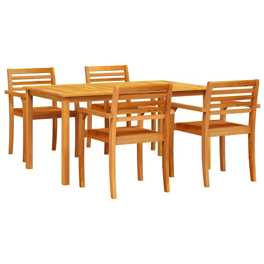 Ensemble de salle à manger pour jardin 5 pcs Marron - 2