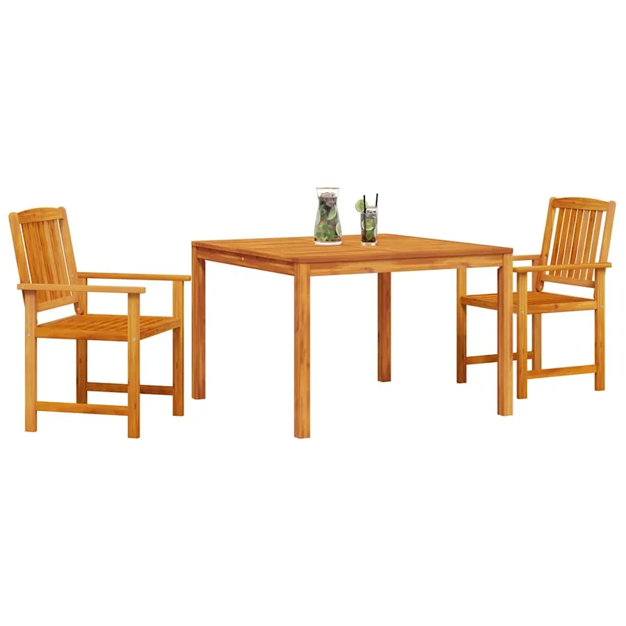 Ensemble de salle à manger pour jardin 3 pcs Marron - 3