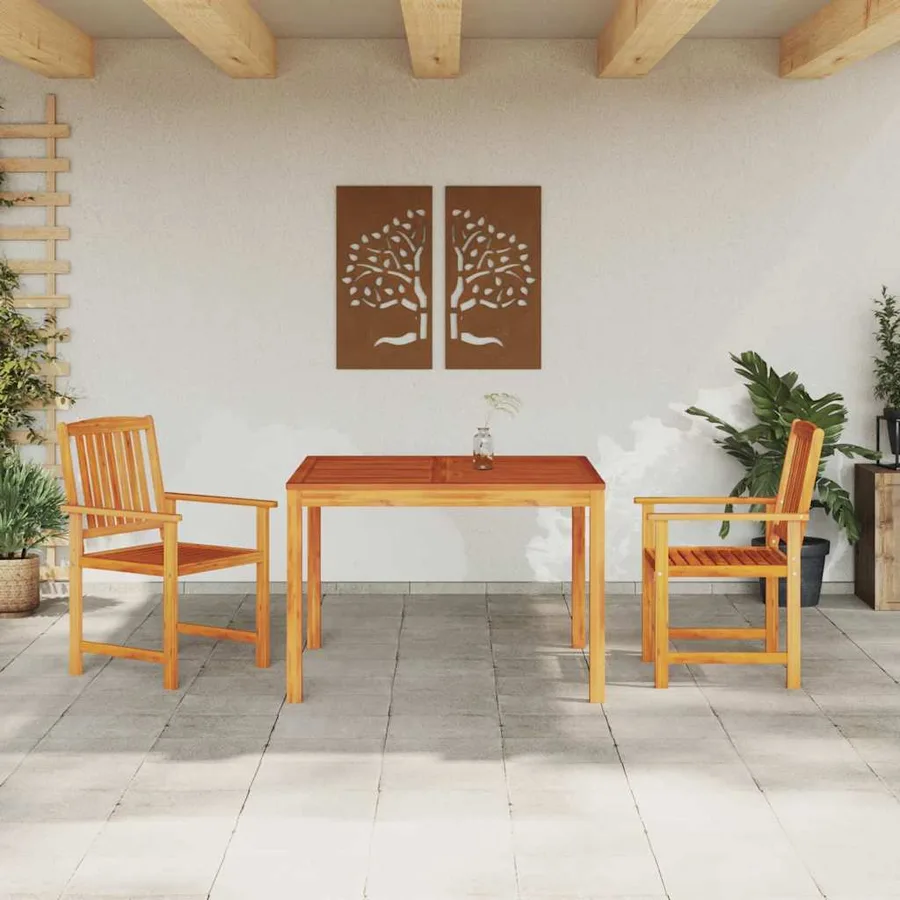 Ensemble de salle à manger pour jardin 3 pcs Marron - 4