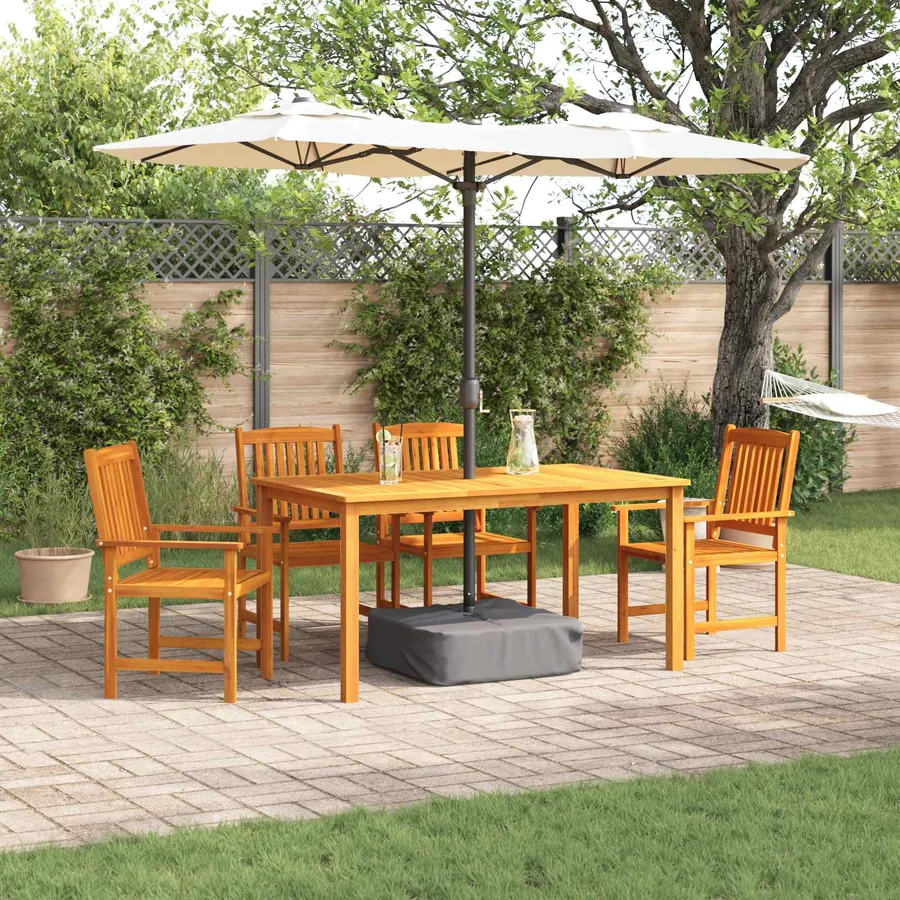 Ensemble de salle à manger pour jardin 5 pcs Marron