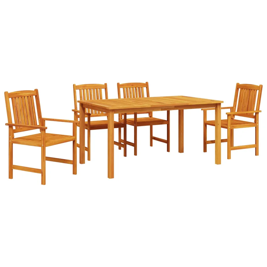 Ensemble de salle à manger pour jardin 5 pcs Marron - 2