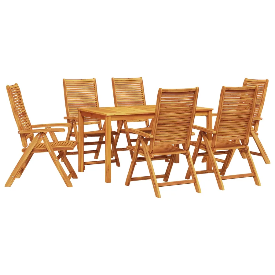 Ensemble de salle à manger pour jardin 7 pcs Marron