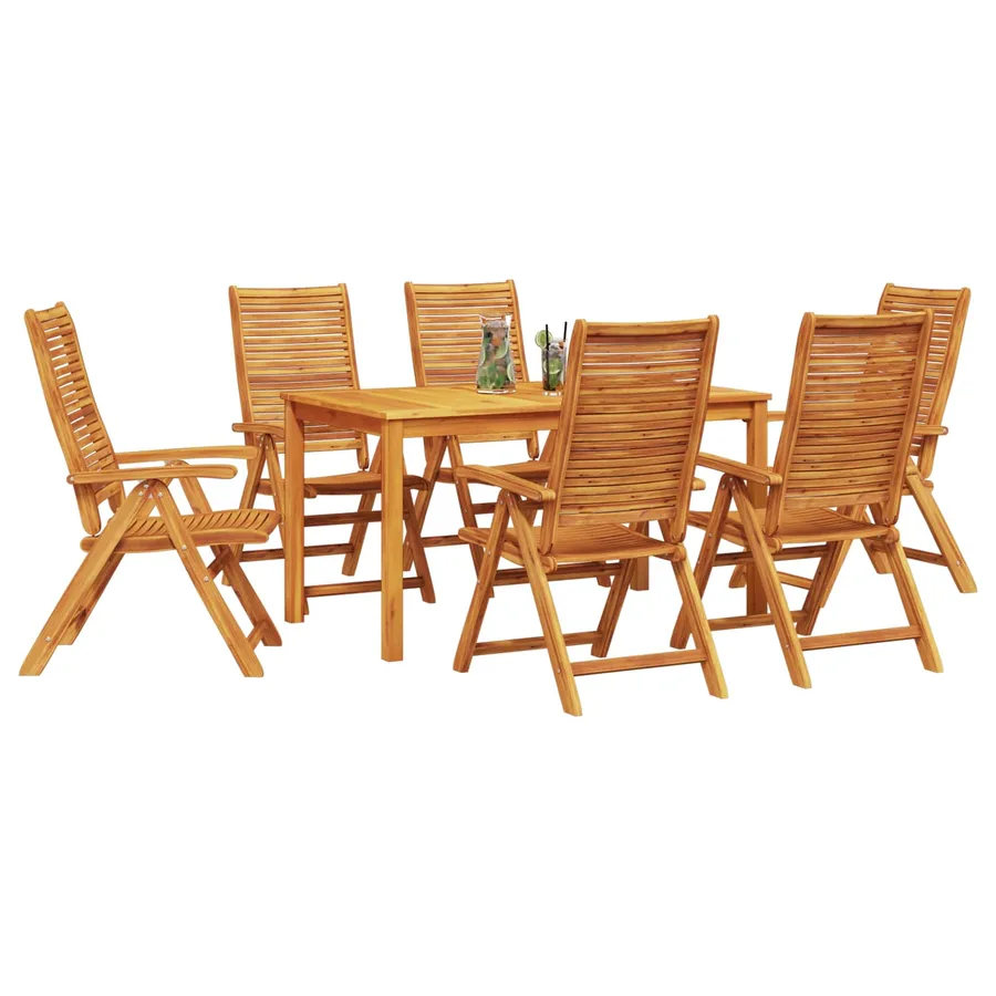 Ensemble de salle à manger pour jardin 7 pcs Marron - 2