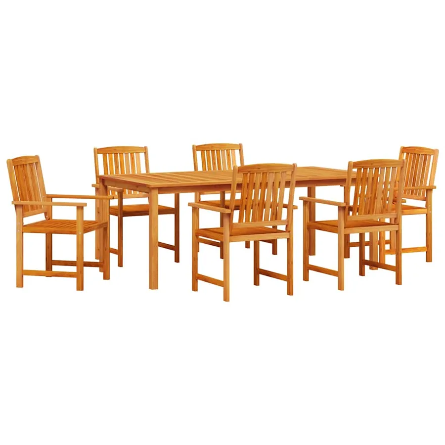 Ensemble de salle à manger pour jardin 7 pcs Marron - 2