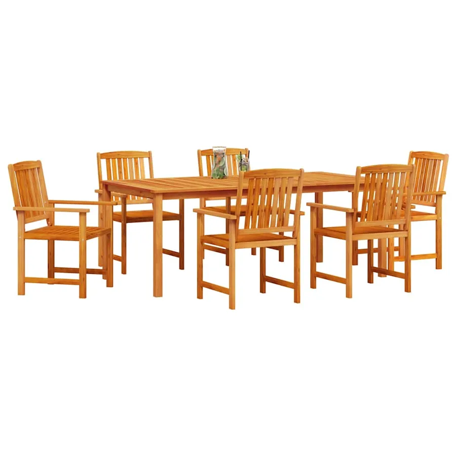 Ensemble de salle à manger pour jardin 7 pcs Marron - 3