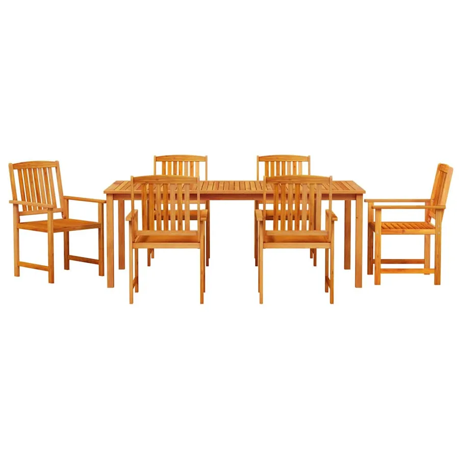 Ensemble de salle à manger pour jardin 7 pcs Marron - 7