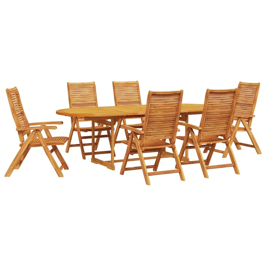 Ensemble de salle à manger pour jardin 7 pcs Marron - 2