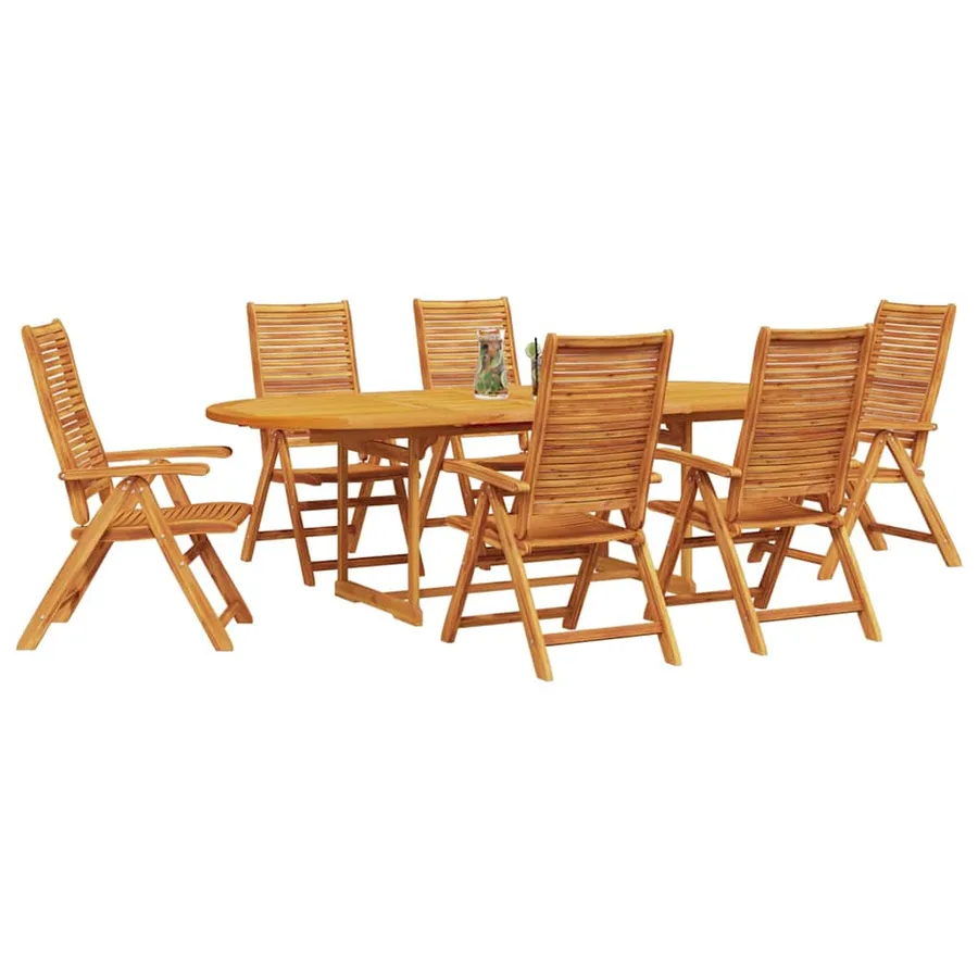 Ensemble de salle à manger pour jardin 7 pcs Marron - 3