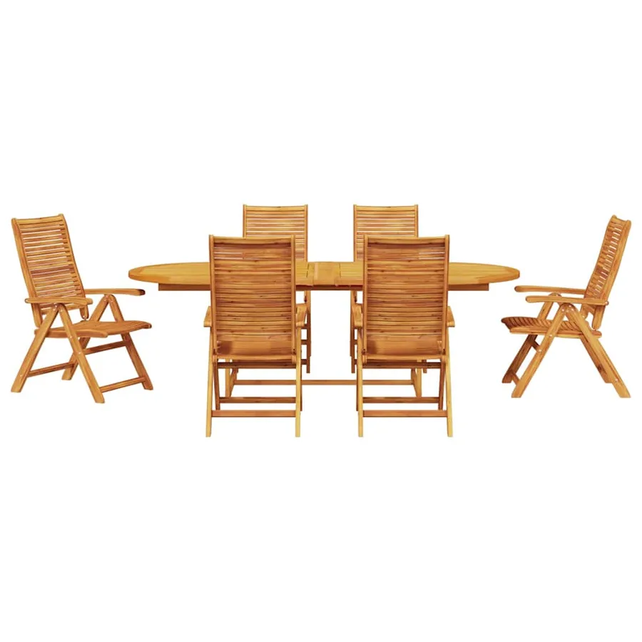 Ensemble de salle à manger pour jardin 7 pcs Marron - 7