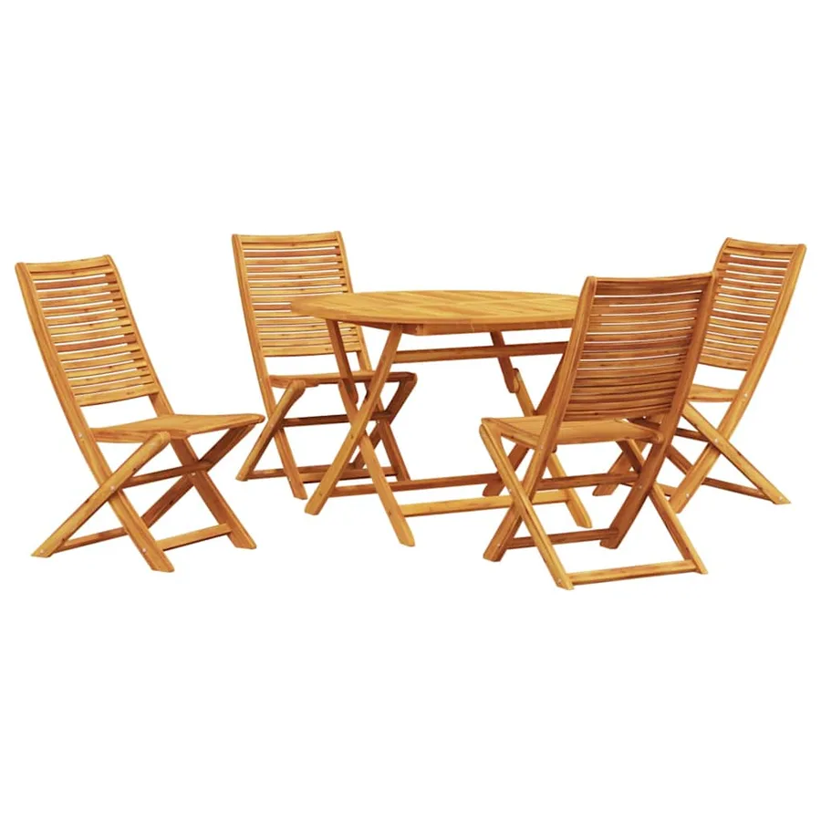 Ensemble de salle à manger pour jardin 5 pcs Marron - 2