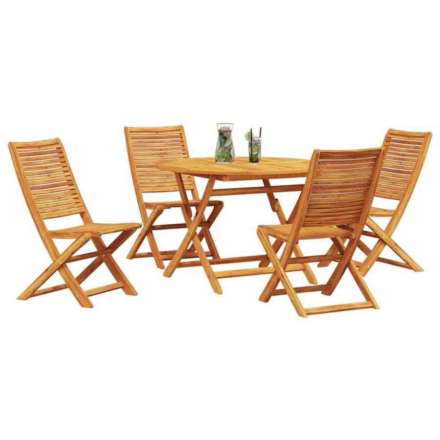 Ensemble de salle à manger pour jardin 5 pcs Marron - 3