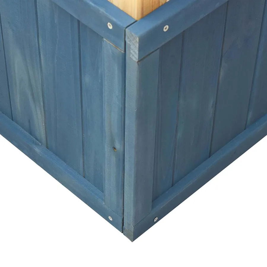 Aire de jeux d'extérieur blanc et bleu bois massif de sapin - 8