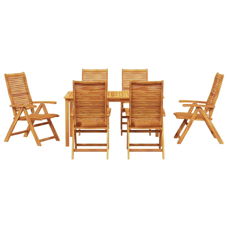 Ensemble de salle à manger pour jardin 7 pcs Marron - 7