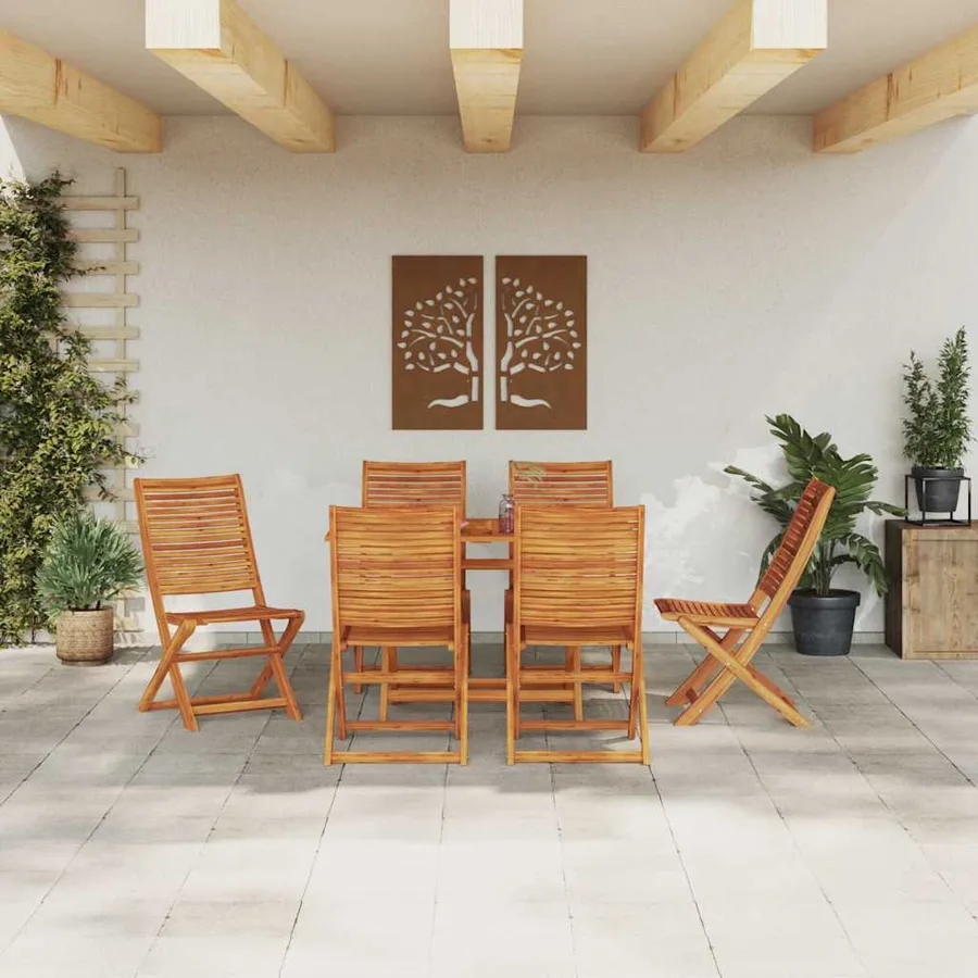 Ensemble de salle à manger pour jardin 7 pcs Marron - 4