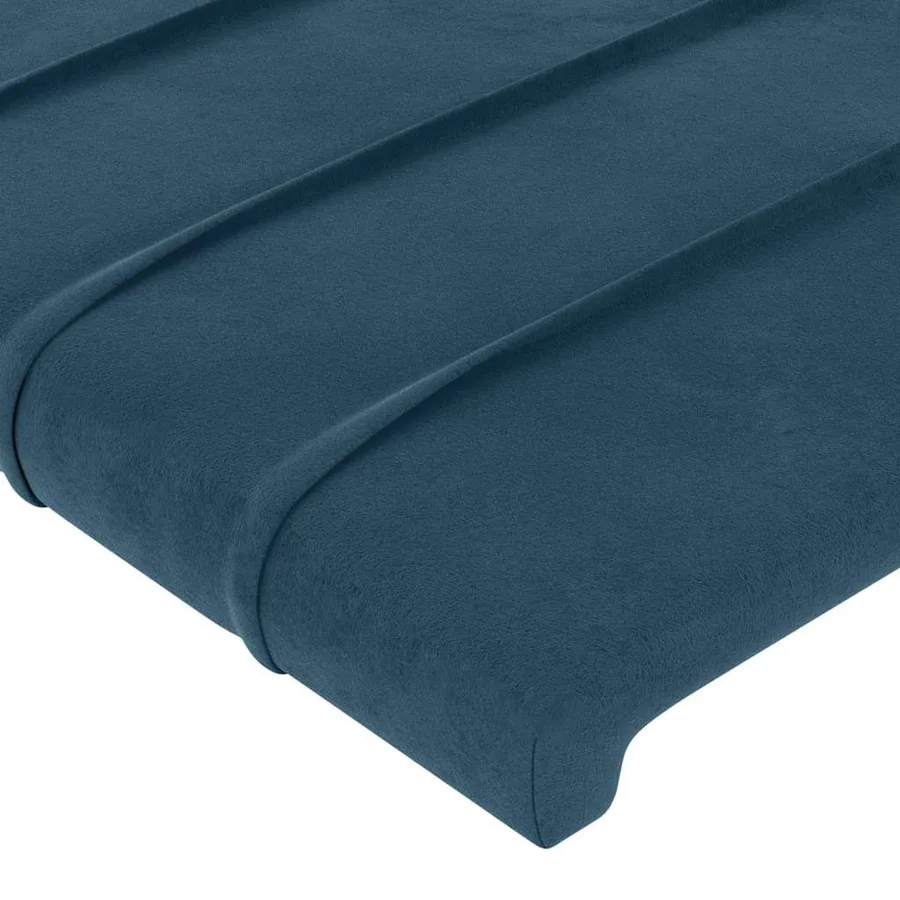 Cadre de lit sans matelas bleu foncé velours - 10