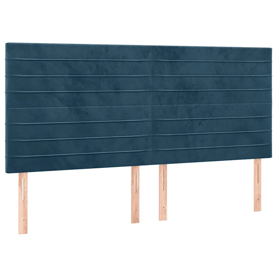 Cadre de lit sans matelas bleu foncé velours - 8