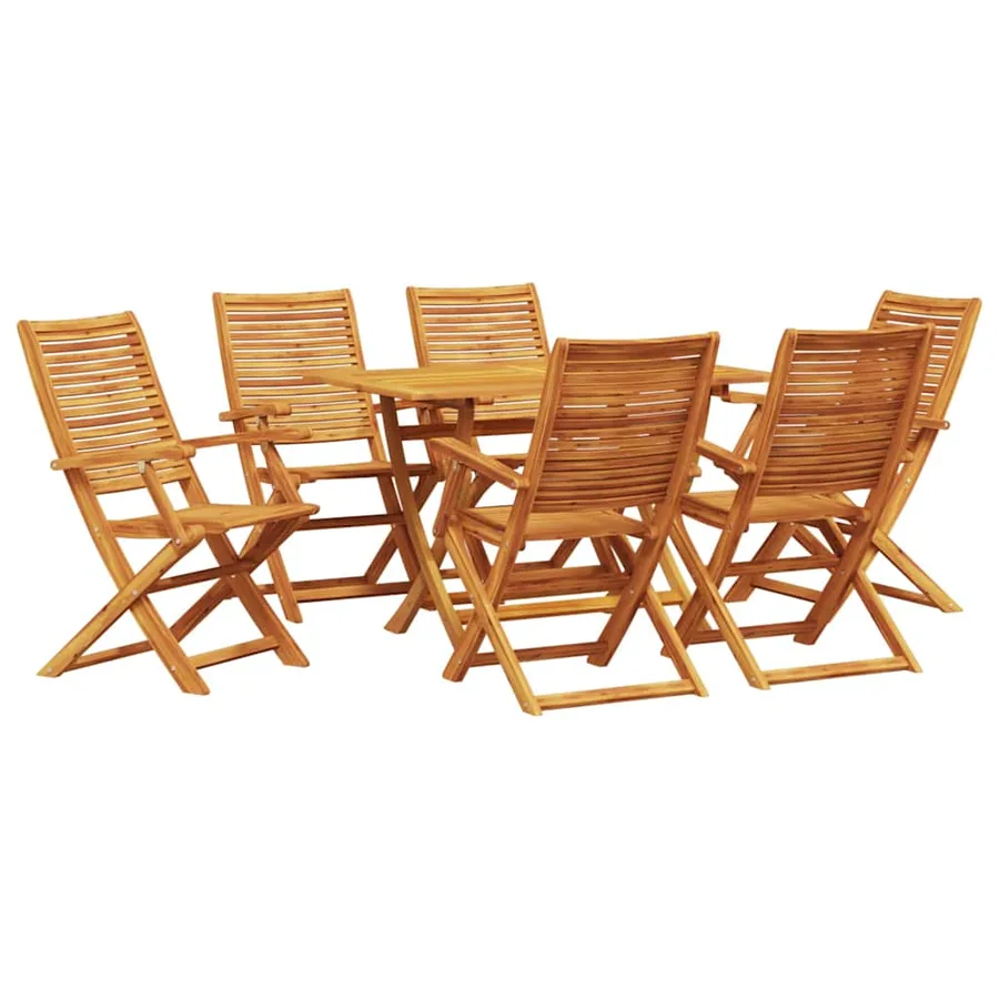 Ensemble de salle à manger pour jardin 7 pcs Marron - 2