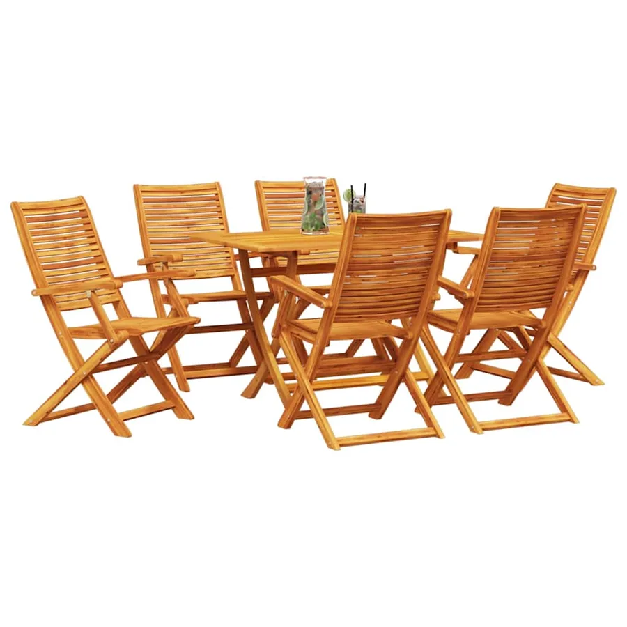 Ensemble de salle à manger pour jardin 7 pcs Marron - 3