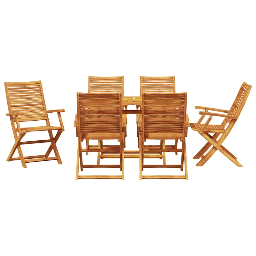 Ensemble de salle à manger pour jardin 7 pcs Marron - 7