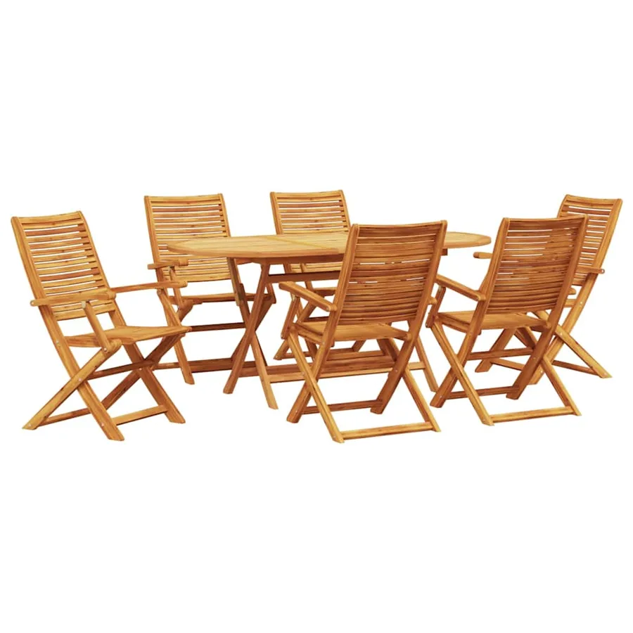 Ensemble de salle à manger pour jardin 7 pcs Marron - 2