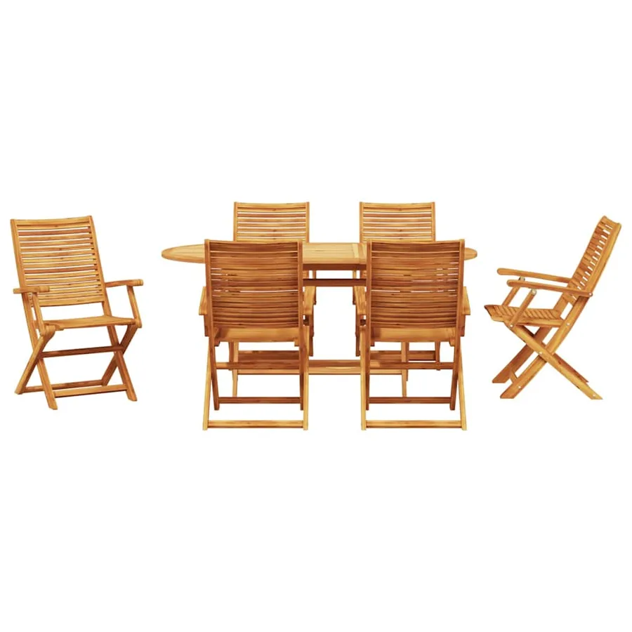 Ensemble de salle à manger pour jardin 7 pcs Marron - 7