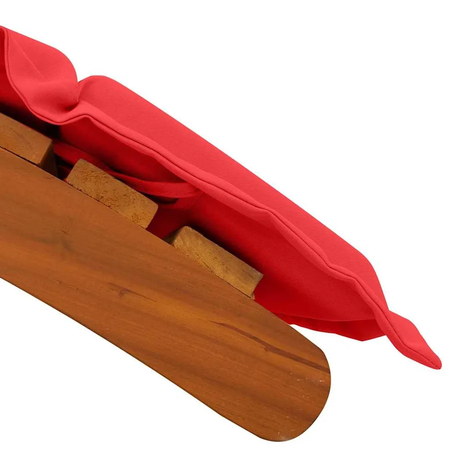 Transat avec coussin 2 pcs Rouge Bois d'Acacia Massif - 10