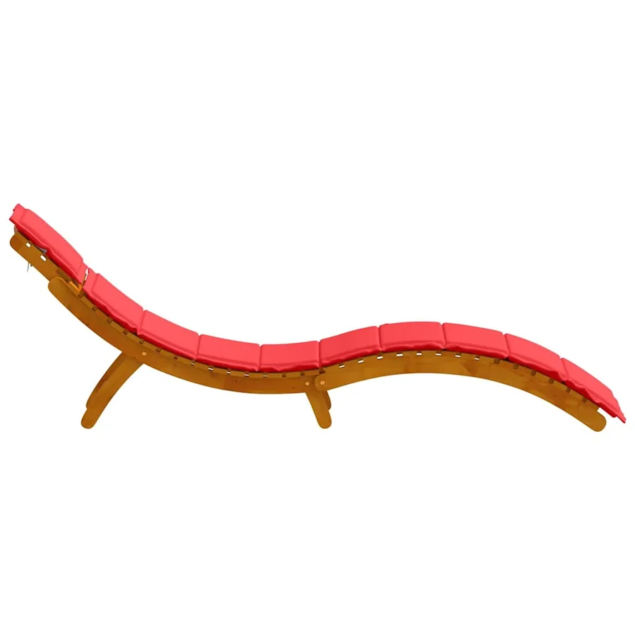 Transat avec coussin 2 pcs Rouge Bois d'Acacia Massif - 7
