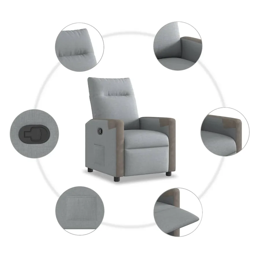 Fauteuil inclinable Gris clair Tissu - 7