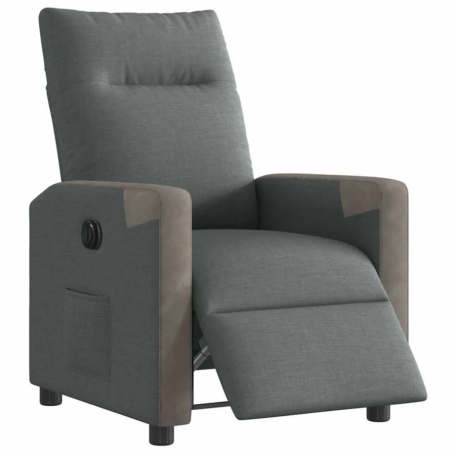Fauteuil inclinable électrique Gris foncé Tissu - 3
