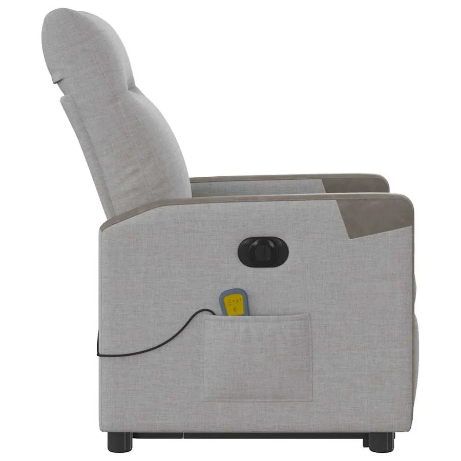Fauteuil inclinable de massage électrique gris nuage tissu - 6
