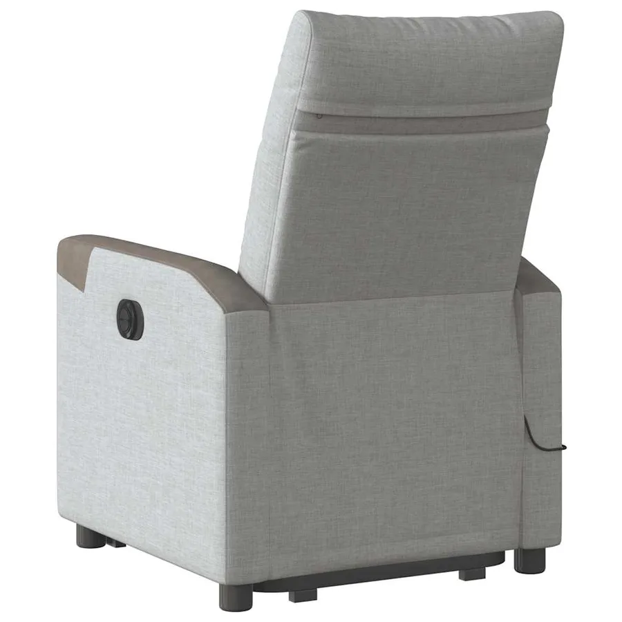 Fauteuil inclinable de massage électrique gris nuage tissu - 7