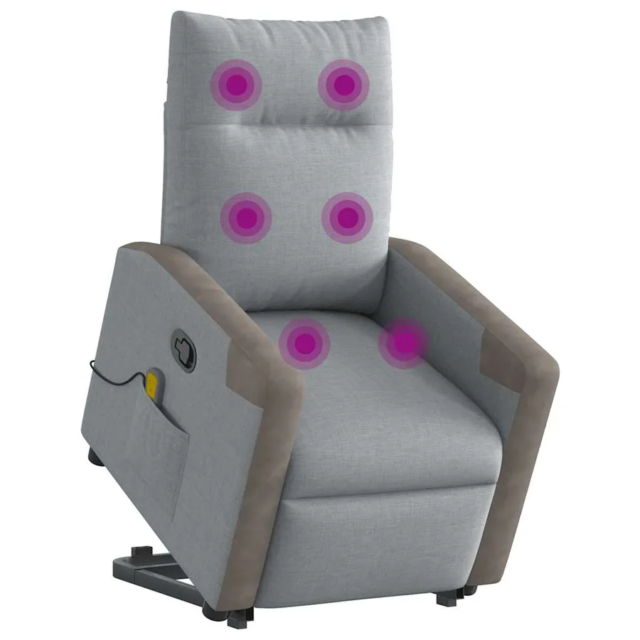 Fauteuil de massage inclinable Gris clair Tissu - 2
