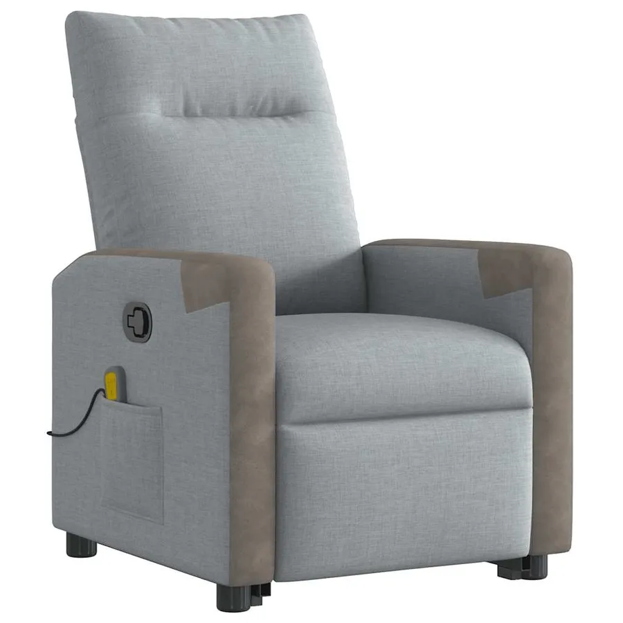 Fauteuil de massage inclinable Gris clair Tissu - 4
