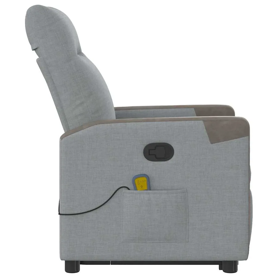 Fauteuil de massage inclinable Gris clair Tissu - 6