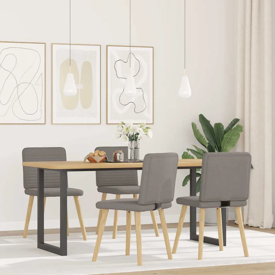 Chaises à manger lot de 4 taupe tissu - 2