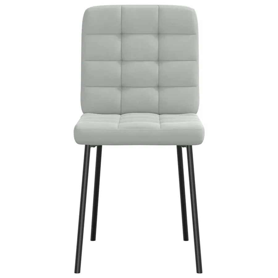 Chaises à manger lot de 4 Gris clair Velours - 4